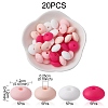 20Pcs 4 Colors Food Grade Eco-Friendly Silicone Focal Beads SIL-YW0001-12A-3