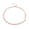 Enamel Daisy Link Chain Necklace NJEW-P220-01P-2