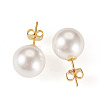 925 Sterling Silver Round Stud Earrings EJEW-TAC00030-02-3