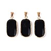 Natural Black Onyx(Dyed & Heated) Pendants G-N349-03B-G-1
