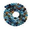 Faceted Natural Agate Round Beads Strands X-G-E318C-4mm-10-2