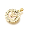 Brass Clear Cubic Zirconia Pendants KK-B187-01G-03A-2