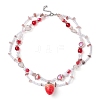 Resin Strawberry Pendant Necklace NJEW-JN04481-01-4