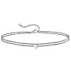 Summer Beach 201 Stainless Steel Cable Chain Heart Link Double Layer Anklets for Women FS-WG8E132-05-1