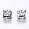 Brass Rhinestone Spacer Beads RB-A013-6x6-01P-NF-2