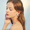 32Pcs 201 Stainless Steel Flat Round Stud Earring Findings STAS-BBC0008-90G-6
