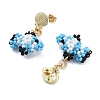 Glass Seed Bead Dangle Stud Earrings EJEW-MZ00283-6