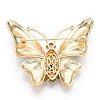 Natural Pearl & Glass Butterfly Brooches for Women JEWB-N001-06G-2