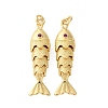 Rack Plating Brass Micro Pave Cubic Zirconia Pendants KK-M309-38C-G-1