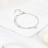 1Pc Brass Satellite Chains Double Strand Bracelets for Women BJEW-LP0004-45-3