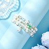 4Pcs 4 Styles Shell Pearl Round Beads Stretch Bracelets BJEW-JB12098-2