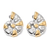 304 Stainless Steel Two Tone Conch Stud Earrings EJEW-D343-01GP-3