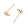 Ion Plating(IP) 304 Stainless Steel Ball Post Stud Earring Findings X-STAS-E163-44G-2