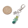 3Pcs 3 Styles Natural Peridot & Quartz Crystal & Green Aventurine & Malachite Chips Pendant Decorations HJEW-JM02338-3