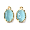 Oval Brass Charms KK-D024-01A-G-1