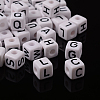 Chunky Letter Acrylic Cube Beads for Kids Jewelry X-PL37C9447-2