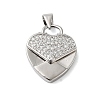 Rack Plating Brass & Clear Cubic Zirconia Pendants KK-S372-25P-1