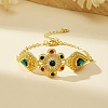 Vintage & Bohemian Brass Pave Cubic Zirconia Link Bracelets for Women CK4218-5