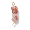 10Pcs 5 Styles Constellation Natural White Moonstone & Aquamarine & South Red Agate & Smoky Quartz & Rose Quartz Copper Wire Wrapped Chip Beaded Connector Charms PALLOY-JF02905-05-3