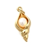 Brass & ABS Imitation Pearl Pendants KK-D339-18G-1