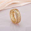Hollow Out Flower Brass Micro Pave Clear Cubic Zirconia Finger Rings FS-WGD1340-10-1