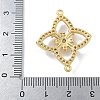 Rack Plating Brass Clear Cubic Zirconia Flower Connector Charms KK-A234-063G-3