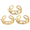 Rack Plating Brass Micro Pave Cubic Zirconia Open Cuff Rings for Women RJEW-U026-04G-01-1