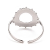 Non-Tarnish 304 Stainless Steel Donut Open Cuff Ring for Women RJEW-C025-21P-2