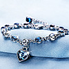 Flat Round Alloy Rhinestone Link Bracelets WGFE8E3-01-1