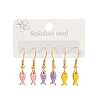 Ocean Series 304 Stainless Steel Enamel Dangle Earrings LS-EJEW-K017-01E-G-4