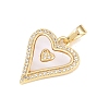 Valentine's Day Brass Micro Pave Clear Cubic Zirconia Pendants KK-H273-39G-01-2