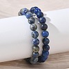Natural Lapis Lazuli Round Beaded Stretch Bracelets GG-CBA12F1-02A-09-1