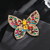 Alloy Rhinestone Lapel Pins for Clothes ALRI-D302-03G-1