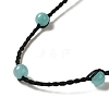 Natural Amazonite Braided Bead Necklacess NJEW-K258-06G-2