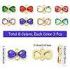 24Pcs 8 Colors Alloy Rhinestone Connector Charms FIND-YW0011-45-3