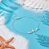 1Pc Starfish Alloy & Plastic Pearl Anklets AJEW-LP0007-56-3