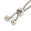 Non-Tarnish Adjustable 304 Stainless Steel Box Chain Slider Bracelet Making MAK-L038-001P-04-3