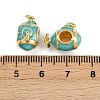 Brass European Enamel Beads KK-D421-09G-3