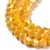 Opaque Solid Color Electroplate Glass Beads Strands EGLA-A039-P4mm-B04-3
