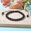 Synthetic Tiger Eye Round Bead Adjustable Braided Bracelets UO3136-16-1-3