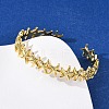 Brass Cuff Bangles for Women BJEW-F514-02G-3