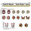 Natural Wood Stud Earrings EJEW-SC0001-21P-4