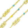 Brass Enamel Round Beaded Link Chain CHC-G022-07G-13-1