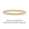 ANATTASOUL 4Pcs 4 Size Brass Round Beaded Stretch Bracelets Set for Women BJEW-AN0001-07-3