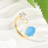 Oval Synthetic Turquoise Rings KK-P299-11G-1