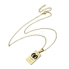 304 Stainless Steel Black Enamel Rectangle with Constellation Pendant Necklaces NJEW-I128-01B-3