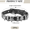 2Pcs Retro Punk Hip-Hop Pentagram Leather Bracelet BJEW-CL0001-41-2