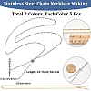 10Pcs 2 Colors 304 Stainless Steel Singapore Chain Necklace Making AJEW-SC0003-99-2