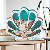 Shell Shape Wooden Jewelry Display Cases with Visible Window ODIS-SP0001-14A-5