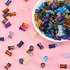 300Pcs Transparent Acrylic Beads Ink Wind Gradient Effect OACR-SP0001-64-6